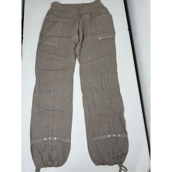 Driver Pants - Driver Women’s Bohemian Linen Pants Joggers Size XXL EU/ XL US  Lace Trim *Notes